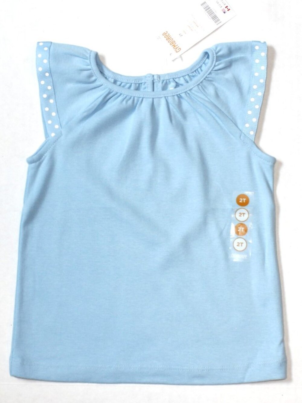 NWT Gymboree sky blue dot trim TOP 3-6M 2T Burst of Spring